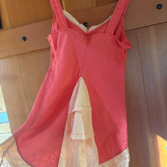 Coral Boo Radley Ruffled Linen Dress - Picture 2 of 8